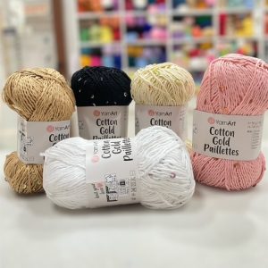 Cotton gold paillettes